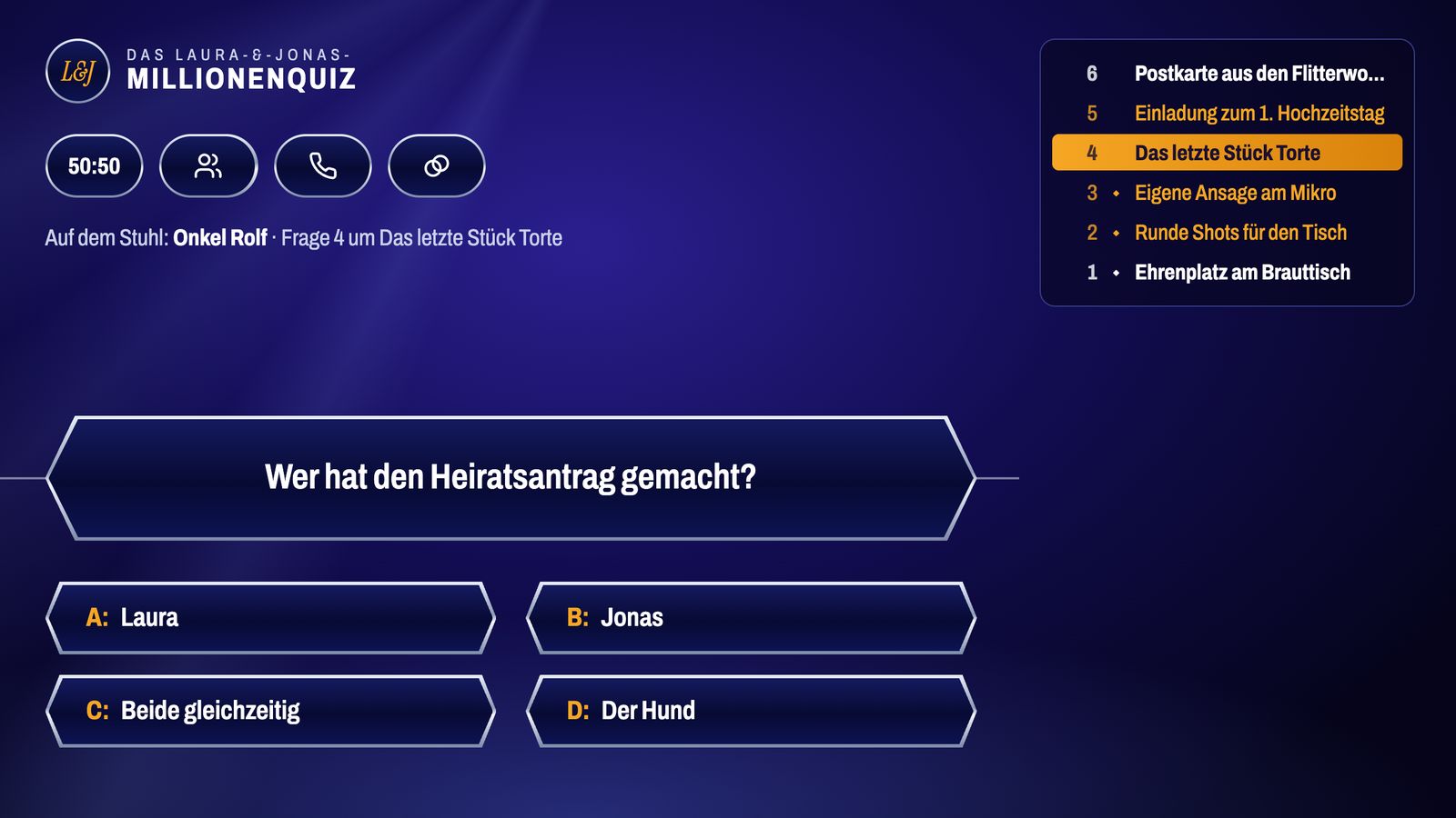 Hochzeits-Millionenquiz am TV